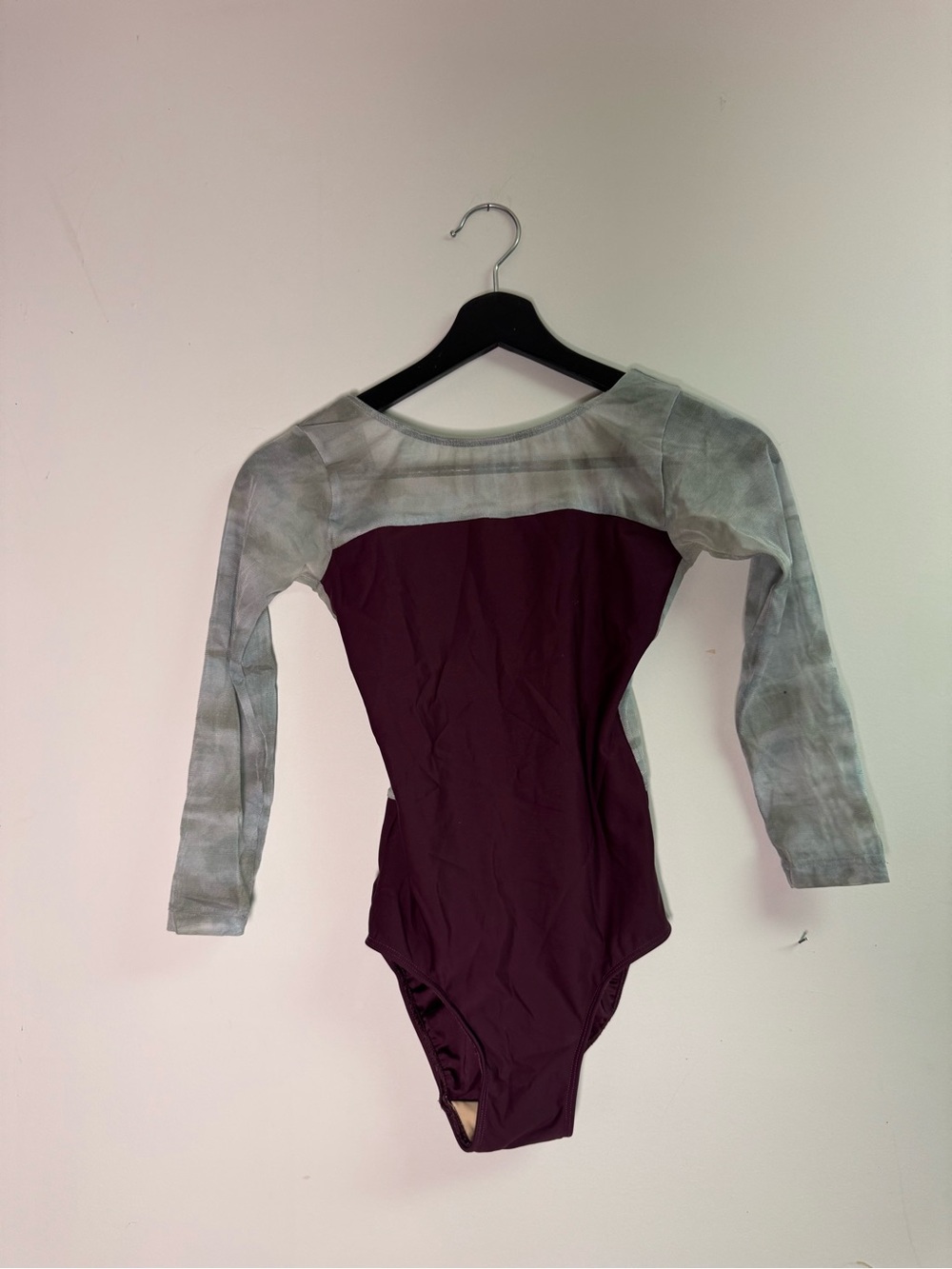 Elevé dancewear burgundy with blue flower mesh